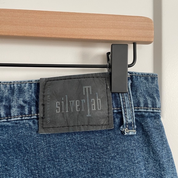 Vintage Y2K Levi's Silvertab Cargo Baggy Jeans Medium Wash 31x34 VTG Loose - Picture 8 of 9